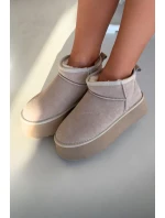 Dámské sněhule z přírodního semiše Mairene – béžové