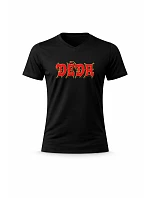 Pánské bavlněné tričko s potiskem - DĚDA (ROCK) - černé