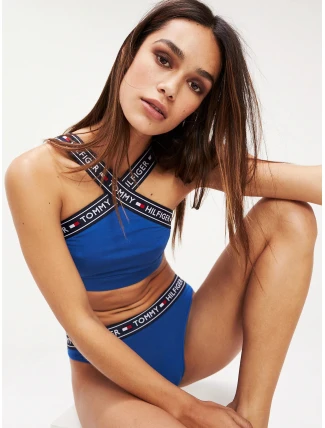 Sportovní podprsenka UW0UW00551-425 modrá - Tommy Hilfiger Sportovní podprsenka UW0UW00551-425 modrá - Tommy Hilfiger