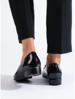 Krásné  polobotky dámské černé na plochém podpatku