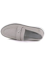 Dámské kožené mokasíny šedé Vinceza 93221