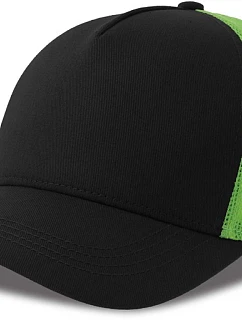 Atlantis Headwear Rapper Cotton-S 5 panelová Trucker kšiltovka 33.0260 black/green fluo