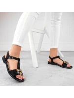 Zirkonové pohodlné sandály S.Barski W OLI261A černá Zirkonové pohodlné sandály S.Barski W OLI261A černá