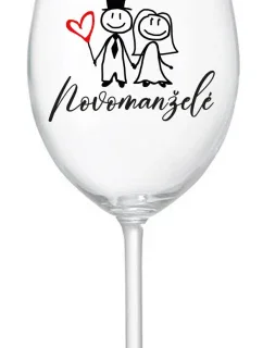 NOVOMANŽELÉ - čirá sklenice na víno 350 ml