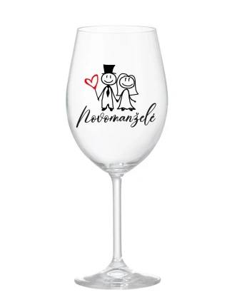 NOVOMANŽELÉ - čirá sklenice na víno 350 ml