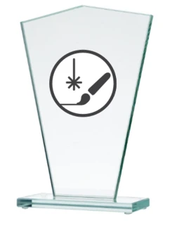 Gravírovaná skleněná trofej + malířská výplň