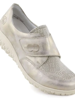 Dámská pohodlná béžovo-zlatá polobotka Rieker na suchý zip 59552-62