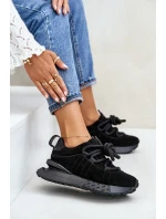 Dámské Zamszové Tenisky Na Platformě S Hlavním Šněrováním Artiker 54C1464 Černé
