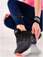 Praktické šedo-stříbrné  tenisky dámské bez podpatku