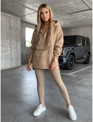 Dámská tepláková souprava 3 v 1 oversize MAYALAN beige FashionStreet AY0942
