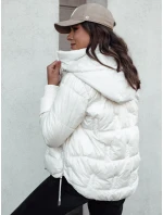 Dámská zimní bunda FASHWARM krátká prošívaná s kapucí bílá FashionStreet TY4637