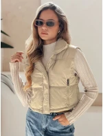 Dámská prošívaná béžová vesta FashionStreet TY5195
