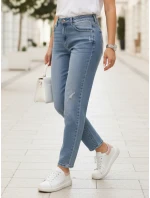 Dámské džíny mom fit s odřením modré FashionStreet UY2862