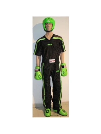TOP TEN NEON kickboxerské oblečení černá-zelená