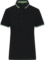 Daiber JN 1305 Dámské těžké piqué polo s proužky 02.1305 black/white/lime green