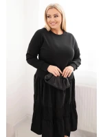 Dámské šaty Plus Size s rozšířeným spodkem černá