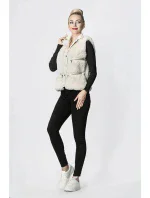 Okrová dámská kožíšková vesta (GSQ2249)