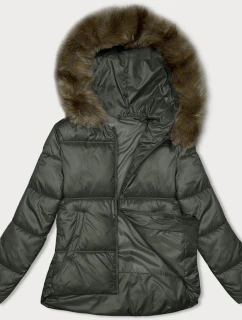 Dámská bunda v army barvě se střihem bubliny S'west (B8190-11)