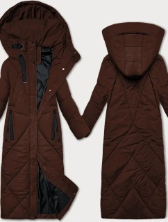 Hnědá dámská zimní bunda v délce ke kolenům J Style (5M3232-158)