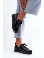 Šněrovací dámské polobotky na platformě z přírodní kůže S.Barski LR620 Černé Šněrovací dámské polobotky na platformě z přírodní kůže S.Barski LR620 Černé