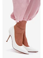 Klasické lakované lodičky z imitace kůže bílé Odira