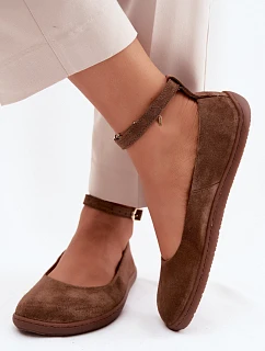 Baleríny Barefoot z přírodního semiše Zazoo 020 Hnědé
