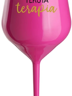TEKUTÁ TERAPIA - růžový nerozbitný pohár na víno 470 ml