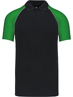 Kariban K 226 Baseballové piqué polo 20.K226 black/light grey/green Kariban K 226 Baseballové piqué polo 20.K226 black/light grey/green