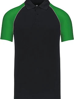 Kariban K 226 Baseballové piqué polo 20.K226 black/light grey/green