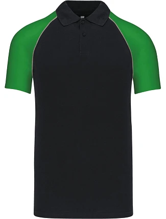 Kariban K 226 Baseballové piqué polo 20.K226 black/light grey/green Kariban K 226 Baseballové piqué polo 20.K226 black/light grey/green