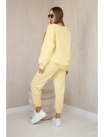 Komplet teplákové + kalhoty máslová látka žlutý