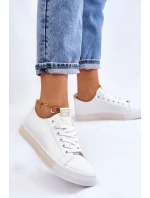 Dámské Tenisky Klasické Bílo-Béžove Ville