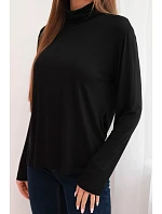 Dámský chlupatý rolák F3631B černý - Koucla