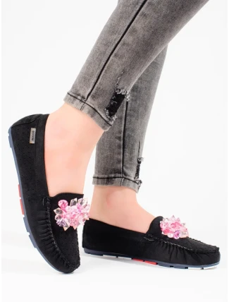 Moderní dámské černé mokasíny bez podpatku Moderní dámské černé mokasíny bez podpatku