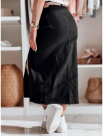 Midi džínová sukně s rozparkem MIDILEXU modrá FashionStreet CY0488