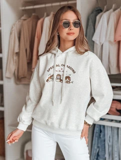 Dámská oversize mikina s kapucí SPECIAL KITTY šedá FashionStreet BY1510