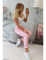 Kalhoty z džínoviny světle růžové barvy Kalhoty z džínoviny světle růžové barvy