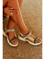 Dámské Sandály Na Suchý Zip D.Franklin DFSH406003 Zelené