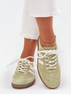 Nízké Kožené Sneakery Dámské Limetkové Ismina