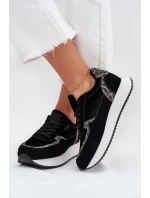 Dámské Zamszové Sneakersy Big Star OO274A312 HI-POLY SYSTEM Černé Panther