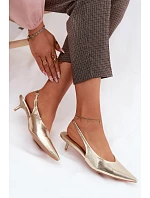 Dámské sandály z umělé kůže na podpatku Zlaté Averelle