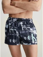 Pánské plavky KM0KM00968 0GL černobílé s palmami - Calvin Klein
