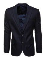 Pánské jednořadové sako v tmavě modré barvě FashionStreet MX0625 Pánské jednořadové sako v tmavě modré barvě FashionStreet MX0625