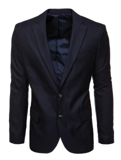 Pánské jednořadové sako v tmavě modré barvě FashionStreet MX0625