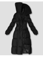 Černá dlouhá dámská zimní bunda s páskem (5M3327-392) Černá dlouhá dámská zimní bunda s páskem (5M3327-392)