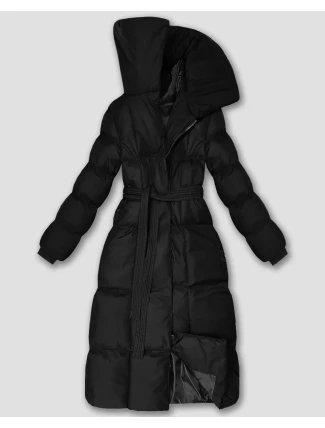 Černá dlouhá dámská zimní bunda s páskem (5M3327-392) Černá dlouhá dámská zimní bunda s páskem (5M3327-392)