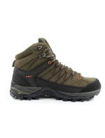 CMP Rigel pánské trekové boty kožené odolné nepromokavé kotníkové boty olivově zelené