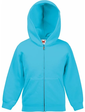 Fruit of the Loom Classic Kids Sweat Jacket Dětská mikina s kapucí 16.2045 azure blue
