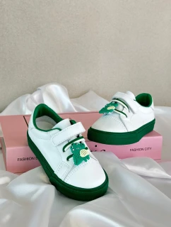 Dětské Tenisky Boty S Prstíkem Bílo-Zelené Pennyn