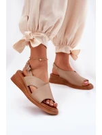 Dámské Sandály Na Klínu Z Eko Kůže Béžové Quilara Dámské Sandály Na Klínu Z Eko Kůže Béžové Quilara